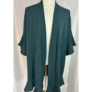 Birdy Grey Robe‎ Emerald Green M/L  Flutter Ruffle Bridesmaid Wedding Cardigan